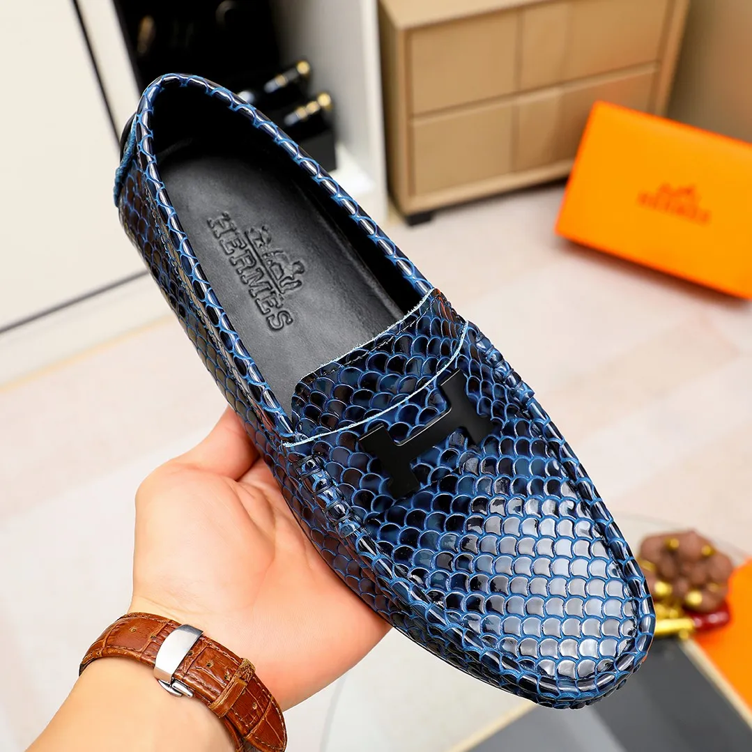 Men's shoes 💰360 🕷🕷【HERMES】The same style as Hermès counters🇨🇳Classic slip-on shoes 1:1 mold opening💯Original quality🍓Using imported first-layer cowhide🍅Pigskin lining🌶🌶Super high-end men's leather shoes🇨🇳Solid and stable Very special🍇 Color, optional! Code number 38-44……